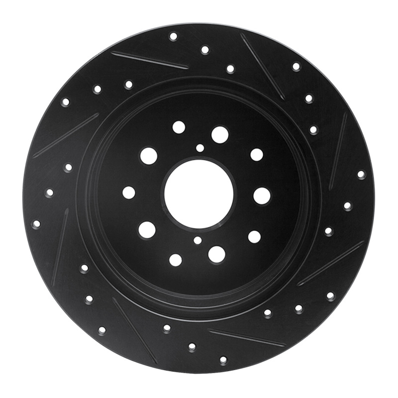 Lexus GS430 Brake Rotor (1) - Rear Left - R1 Concepts - Drilled & Slotted - Black - `98-`10